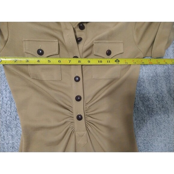 Diane Von Furstenberg 100% Wool Collared Knee Length Dress 4 Neutral Officey - Picture 9 of 9